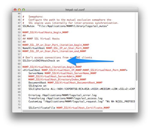 httpd-ssl.conf line to comment out