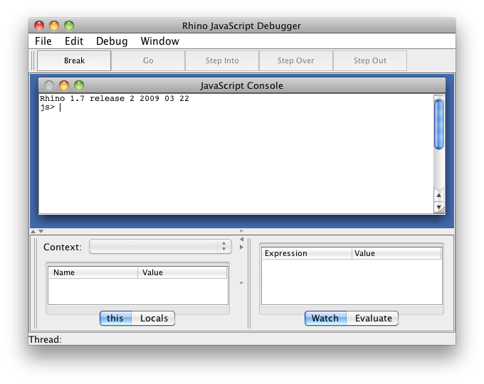 rhino javascript debugger