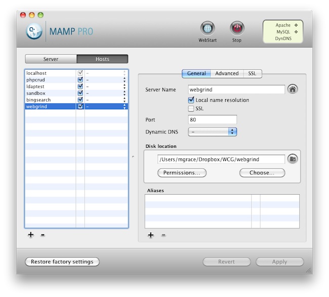 Setup webgrind as host on mamp to process xdebug php profile output